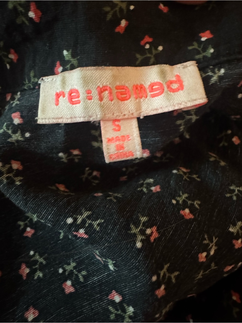 re:named Black Short-Sleeve Floral Button-Down Shirt - Picture 2 of 4